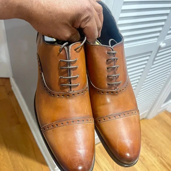 Paul Evans Tan/Brown Leather Shoes Sz 9.5 - Picture 6 of 15